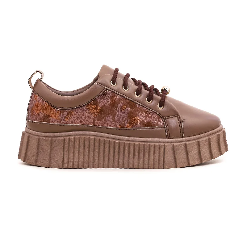 Athletic shoes for fast walking-Brown Casual Sneaker AT7250