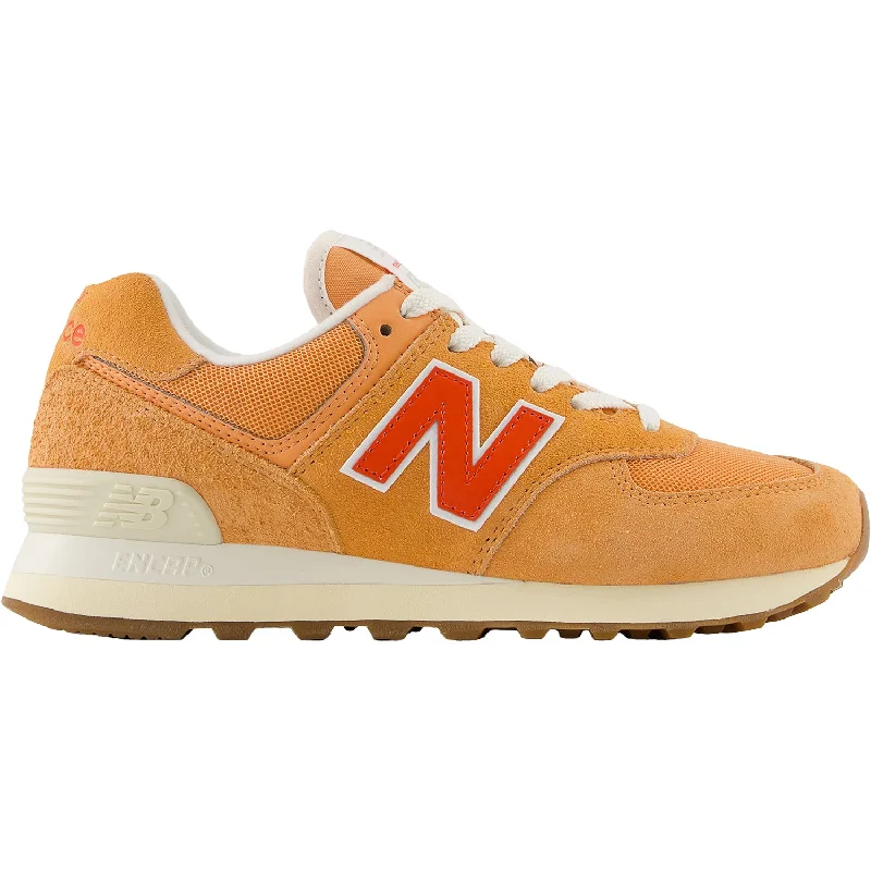 Athletic shoes with neutral support-Women's New Balance WL574GO2 Copper/Neo Flame/Sea Salt Suede