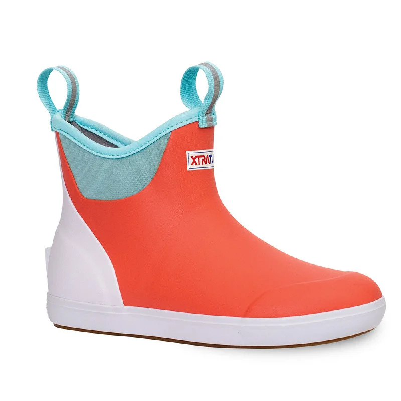 Ankle boots with lug sole-XTRATUF Women's ADB ECO Ankle Deck Boots- Coral