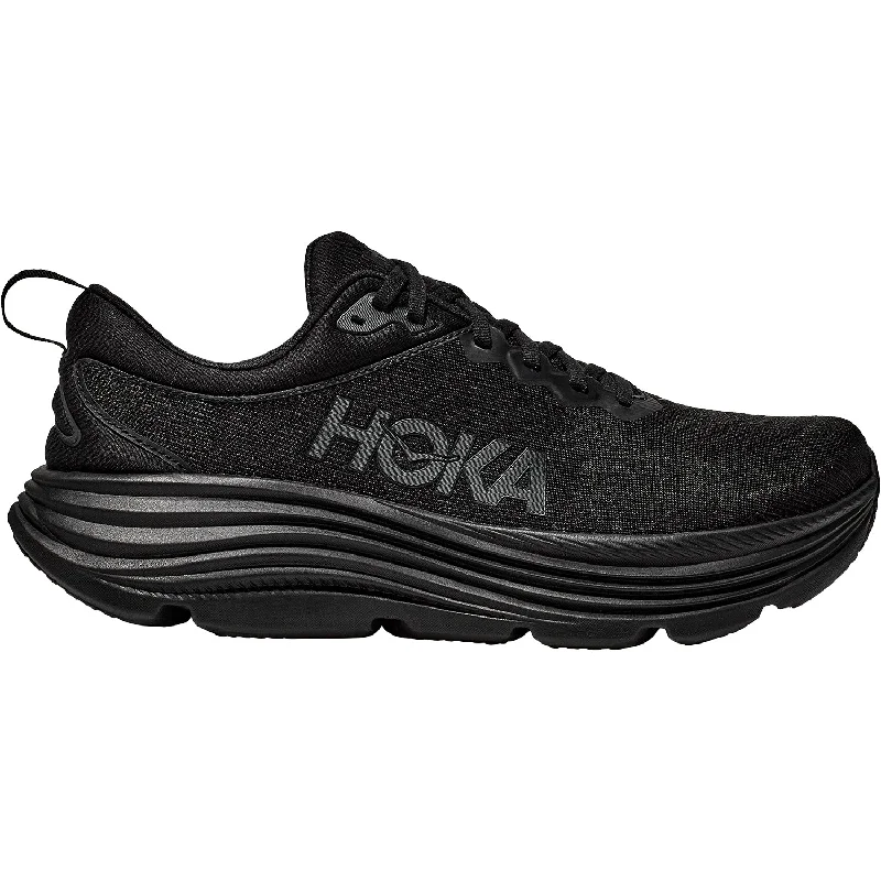 Athletic shoes for daily training-Men's Hoka Gaviota 5 Black/Black Mesh