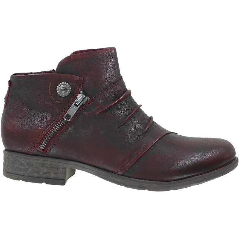 Booties with durable heels-Women's Earth Ronan Garnet Brush Off Leather