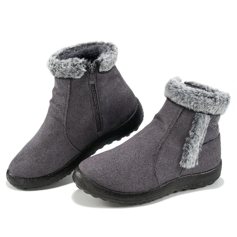 Snow boots for mountain trips-HARENC™Faux Fur Warm Snow Boots 2022