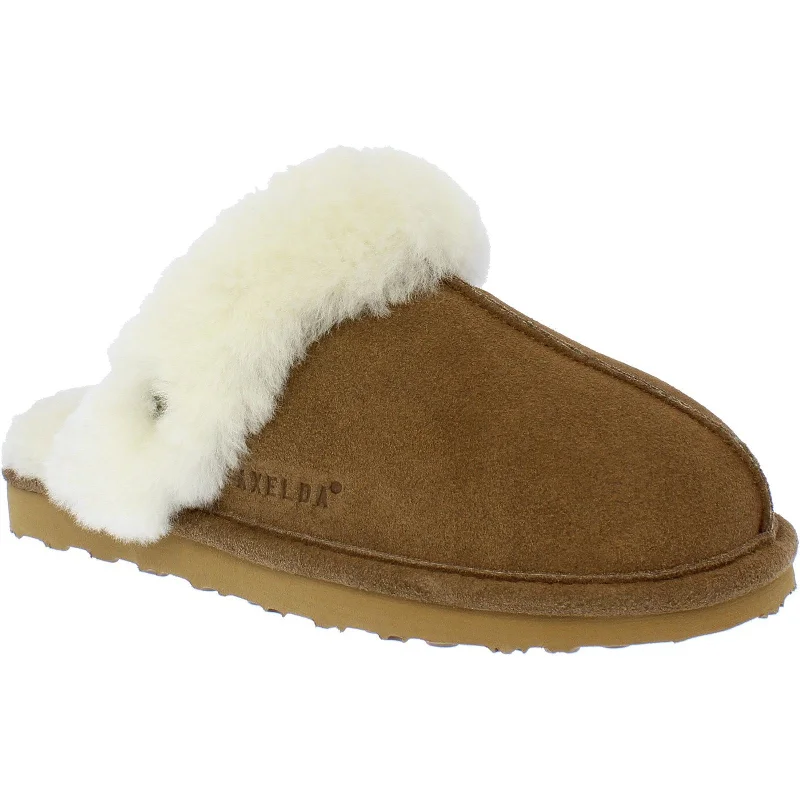 Slippers with plush comfortAxelda Nancy Ladies Light Brown Suede Slip On Slippers