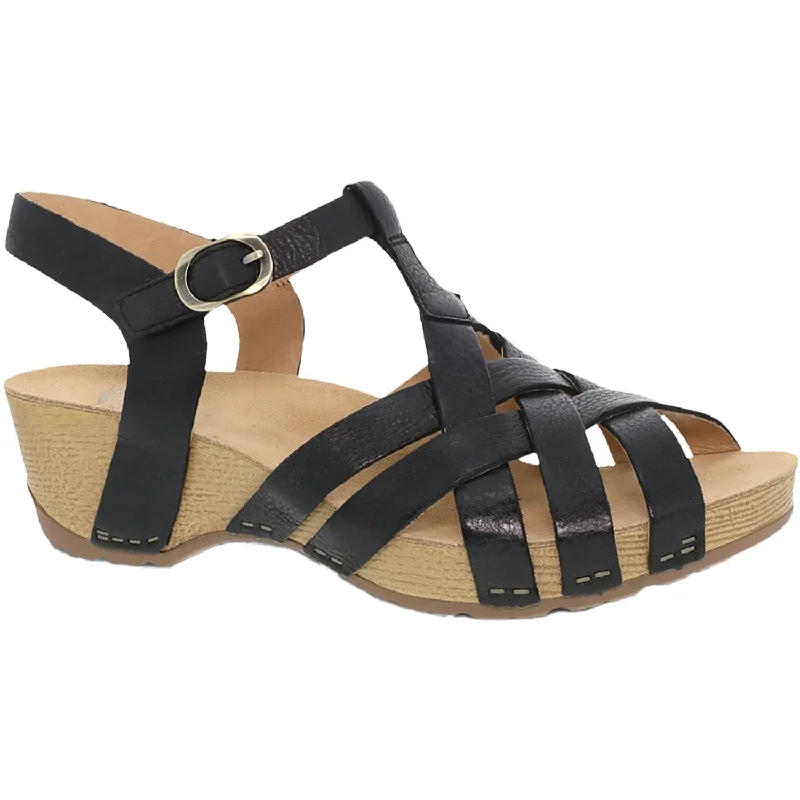 Sandals for trendy styleWomen's Dansko Tinley Black Milled Burnished Leather