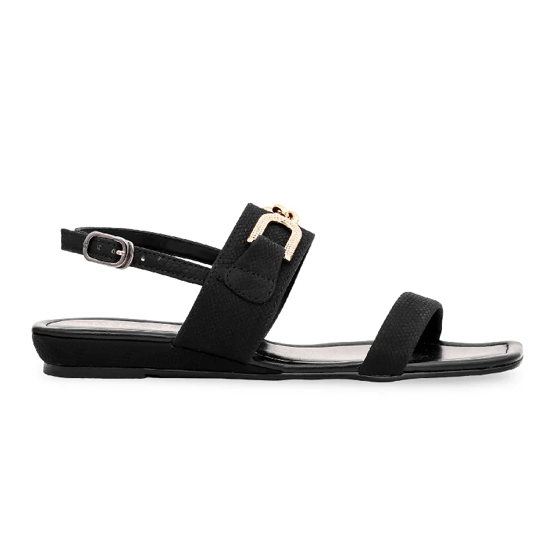 Sandals with train journeyBlack Formal Sandal FR5307