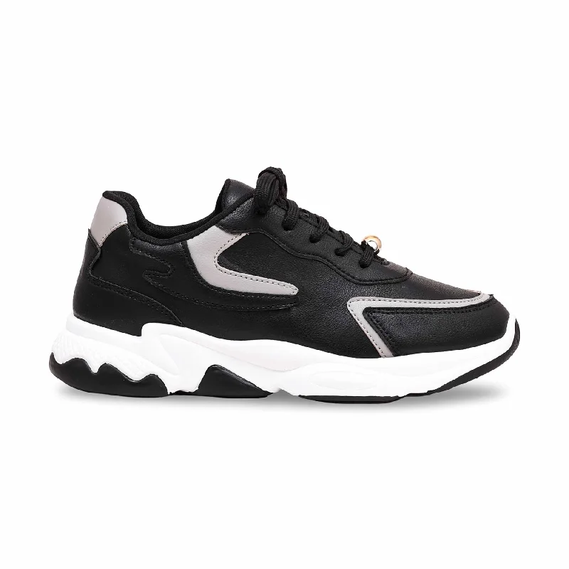 Athletic shoes with arch support-Black Women Casual Sneaker AT7327