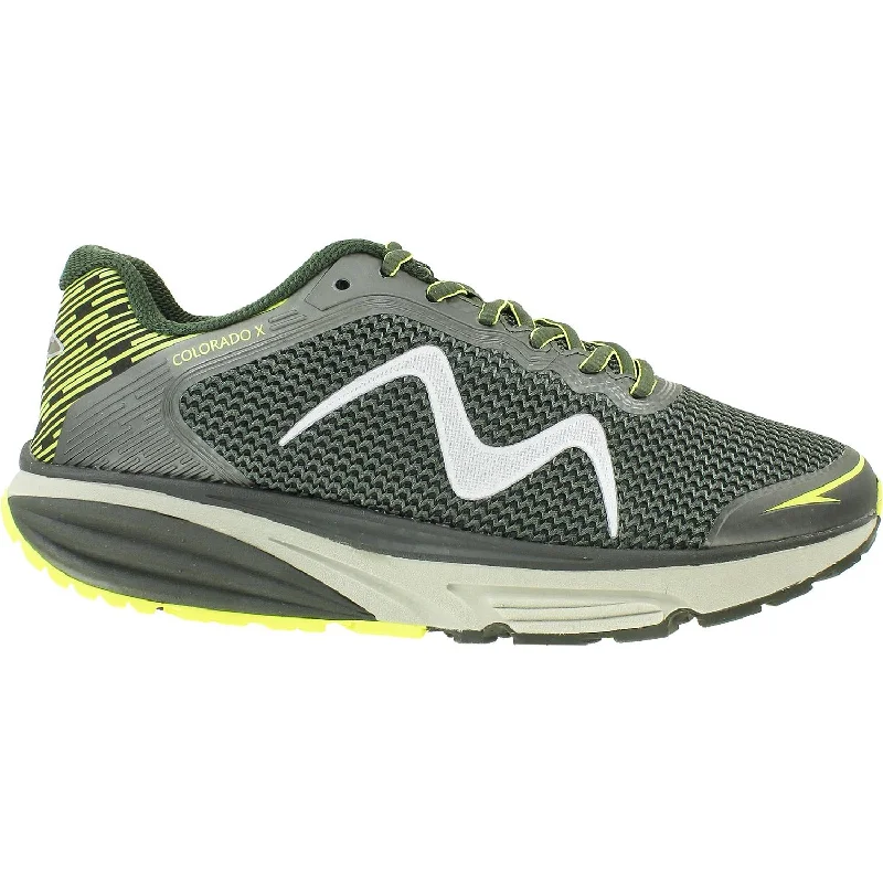 Athletic shoes for tough trails-Men's MBT Colorado X Forest Green/Forest Yellow Mesh