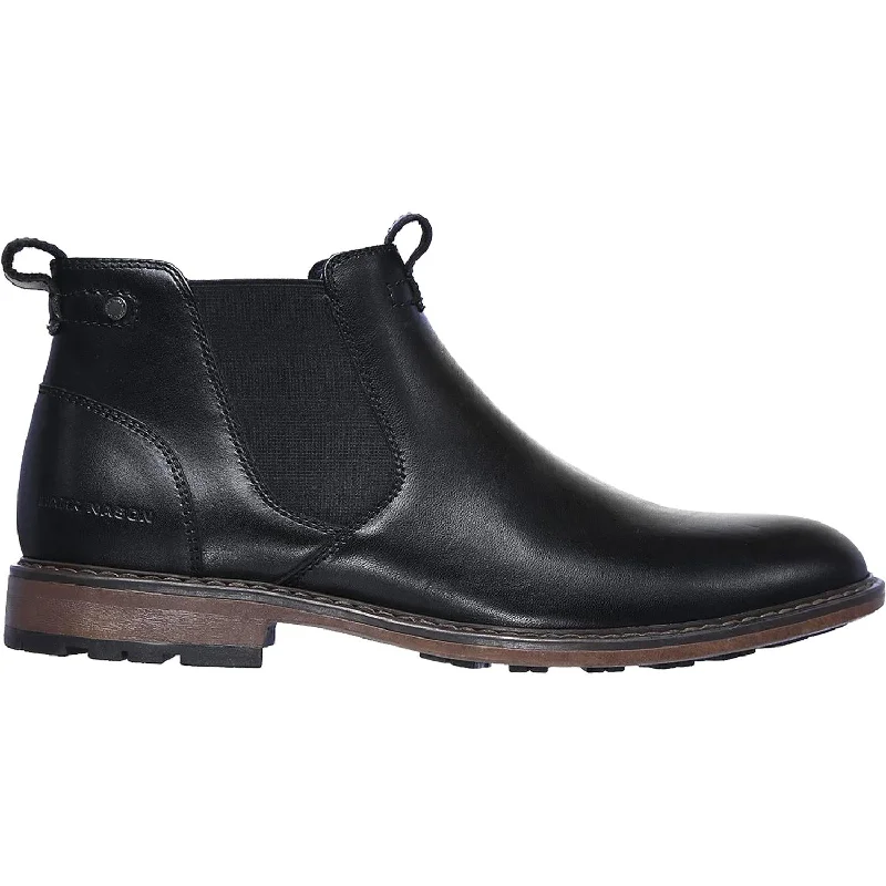 Booties with breathable comfort-Men's Mark Nason Ottomatic Stage Black Leather