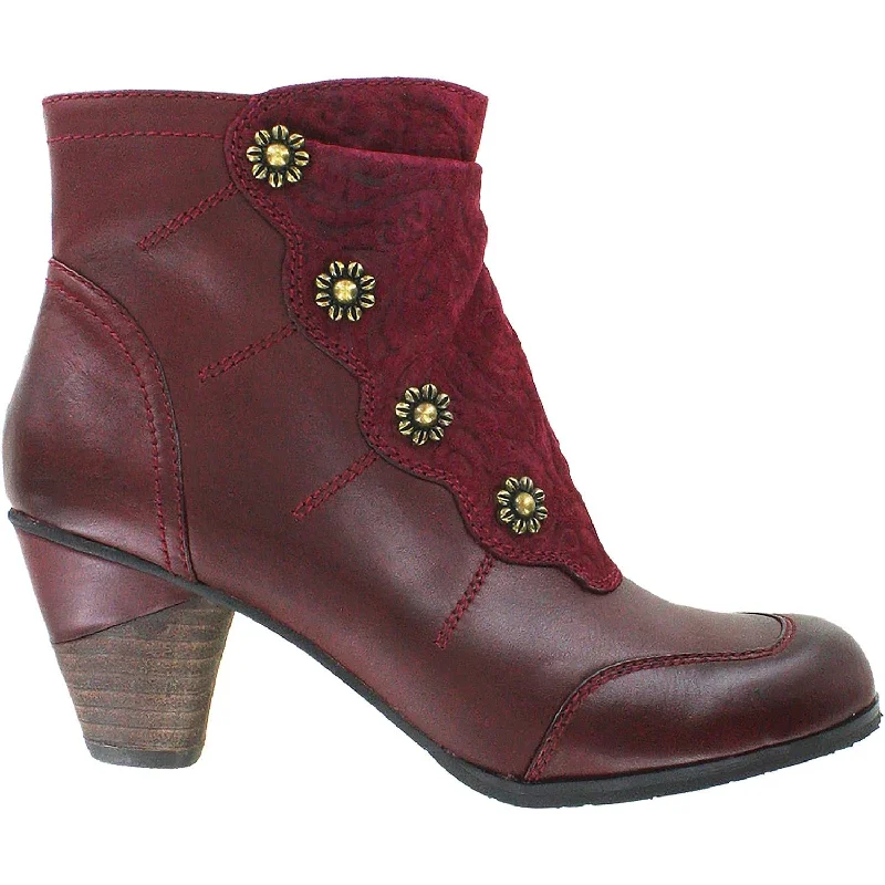 Booties for wet soles-Women's Spring Step Belgard Bordeaux Leather