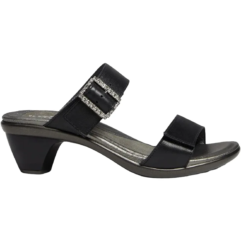 Sandals with spooky themeWomen's Naot Recent Shiny Black Leather