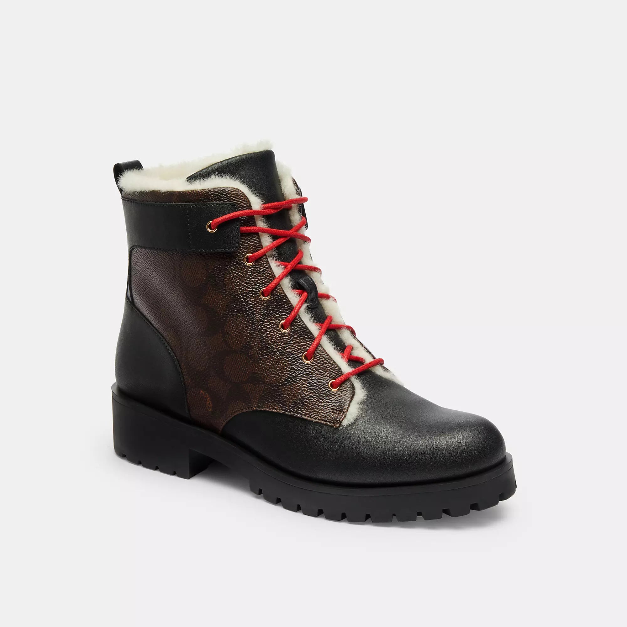 Rain boots with tough sole-Coach Outlet Lorraine Bootie In Signature Canvas