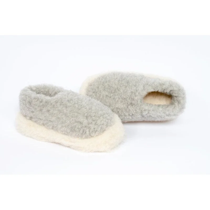 Slippers with soft interiorYoko Full Unisex Light Grey Wool Slippers