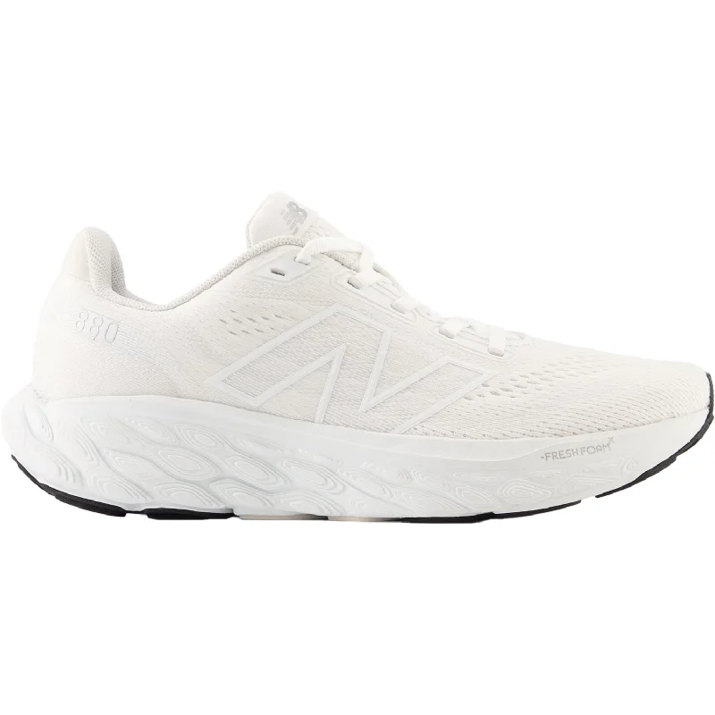 Athletic shoes with extra bounce-Women's New Balance W880W14 Fresh Foam X 880v14 White/Silver Metallic Mesh