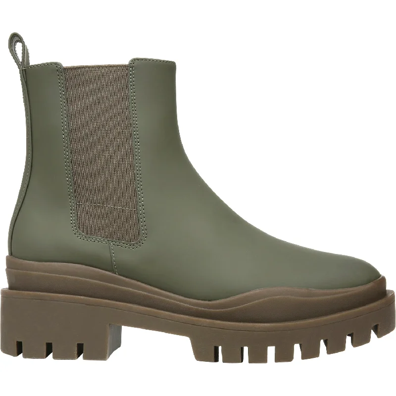 Rain boots for wide arches-Women's Vionic Karsen Rainboots Olive Rubber