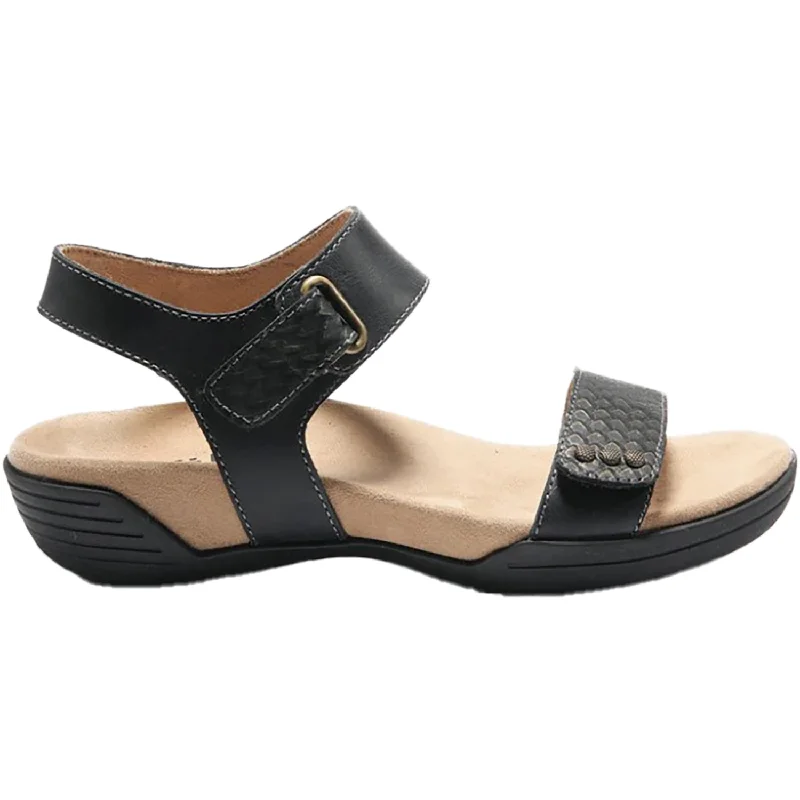 Sandals with bike tripWomen's Halsa Dominica Black Embossed Leather