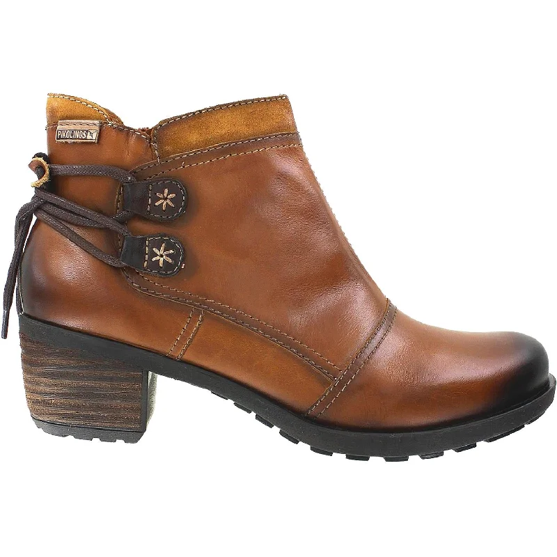 Booties for long soles-Women's Pikolinos Le Mans 8696 Brandy Leather