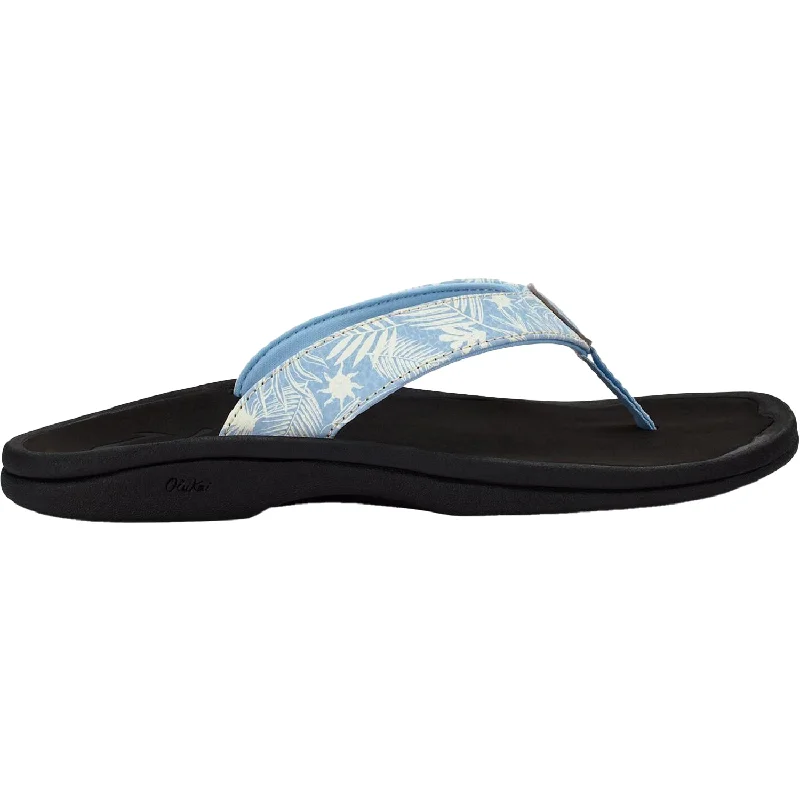 Sandals with tranquil wearWomen's OluKai Ohana Pale Blue/Black Synthetic