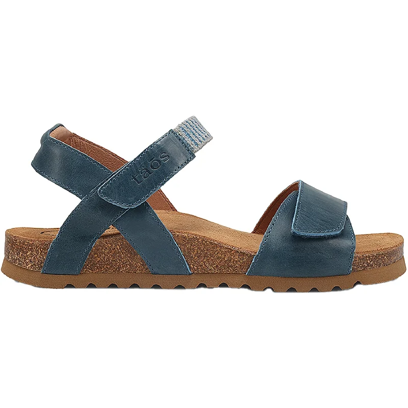 Sandals with pink accentsWomen's Taos Symbol Petrol Blue Leather