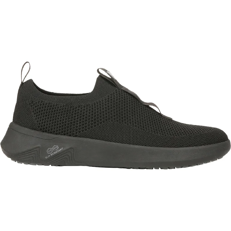 Athletic shoes with sturdy build-Women's Vionic Advance Slip Resistant Black Knit Fabric