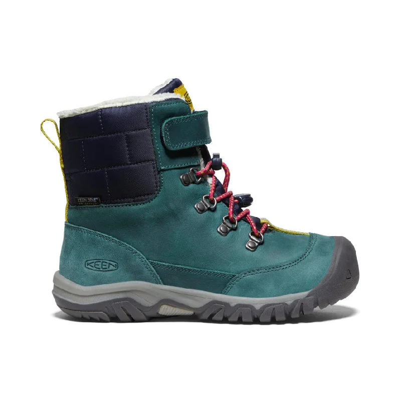 Snow boots modern look-Big Kids' Kanibou Waterproof Winter Boot  |  Deep Lagoon/Jazzy