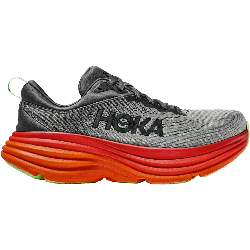 Minimalist athletic shoes for running-Men's Hoka Bondi 8 Castlerock/Flame Mesh