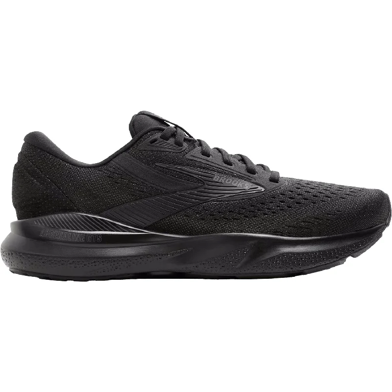 Athletic shoes with soft comfort-Men's Brooks Adrenaline GTS 24 Black/Black/Ebony Mesh