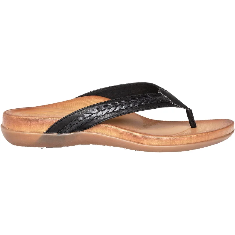 Sandals with easy maintenanceWomen's Aetrex Emmy Black Synthetic