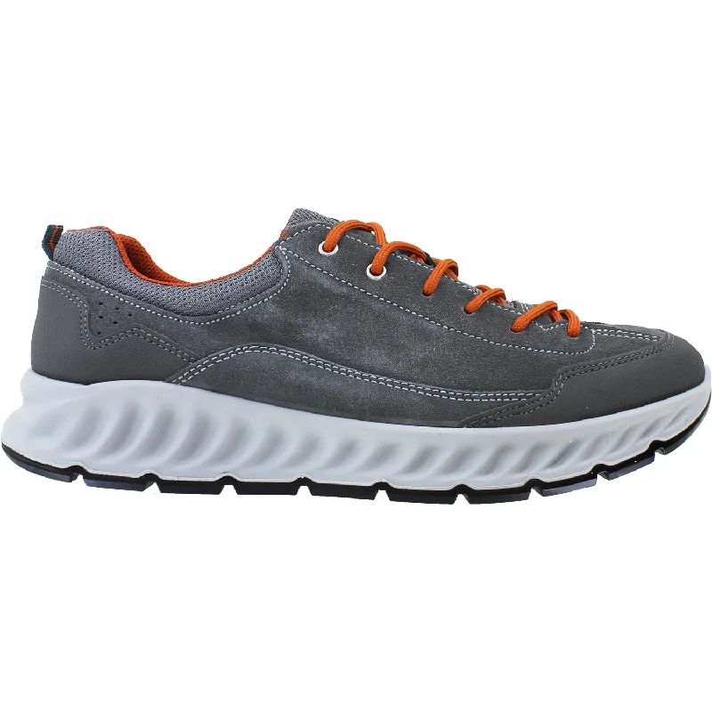 Athletic shoes with plush interiors-Men's Ara Prague Grey Suede/Mesh