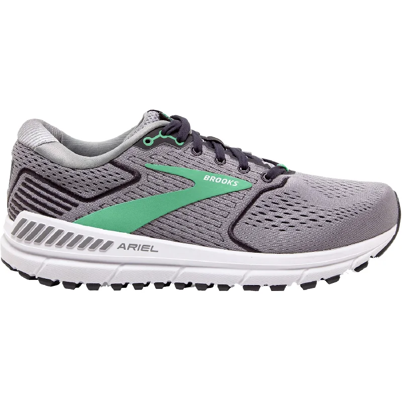 Lightweight athletic shoes for gym-Women's Brooks Ariel 20 Alloy/Blackened Pearl/Green Mesh