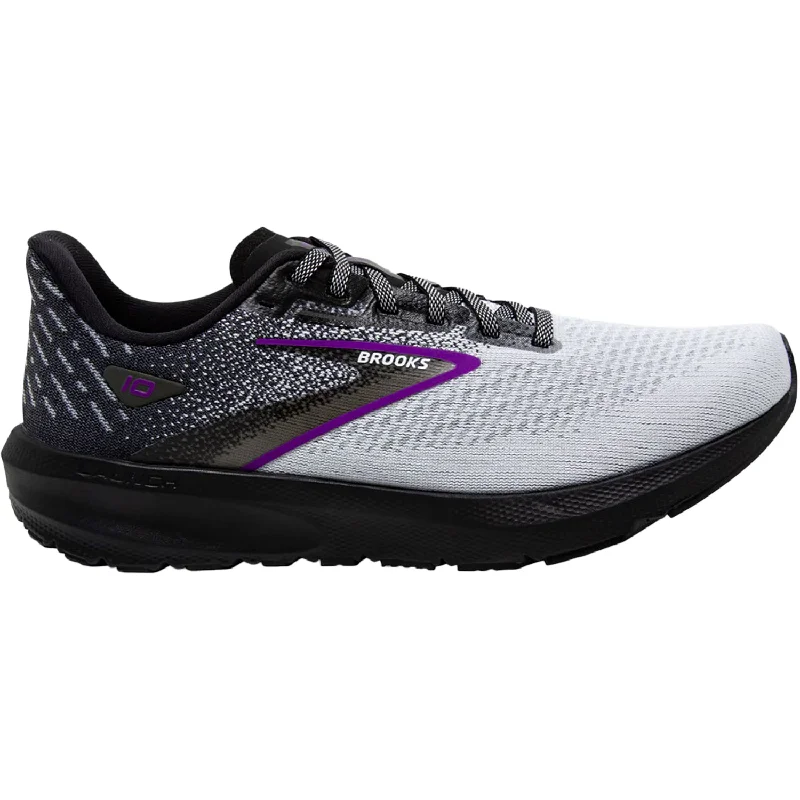 Athletic shoes for weekend hikes-Women's Brooks Launch 10 Black/White/Violet Mesh