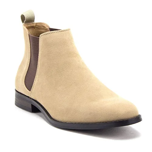 Men's B-2963 Chuck Nubuck Suede Pull-On Round Toe Chelsea Boots