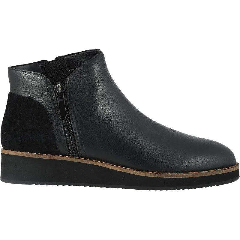 Booties for winter soles-Women's Soft Walk Wesley Black Leather