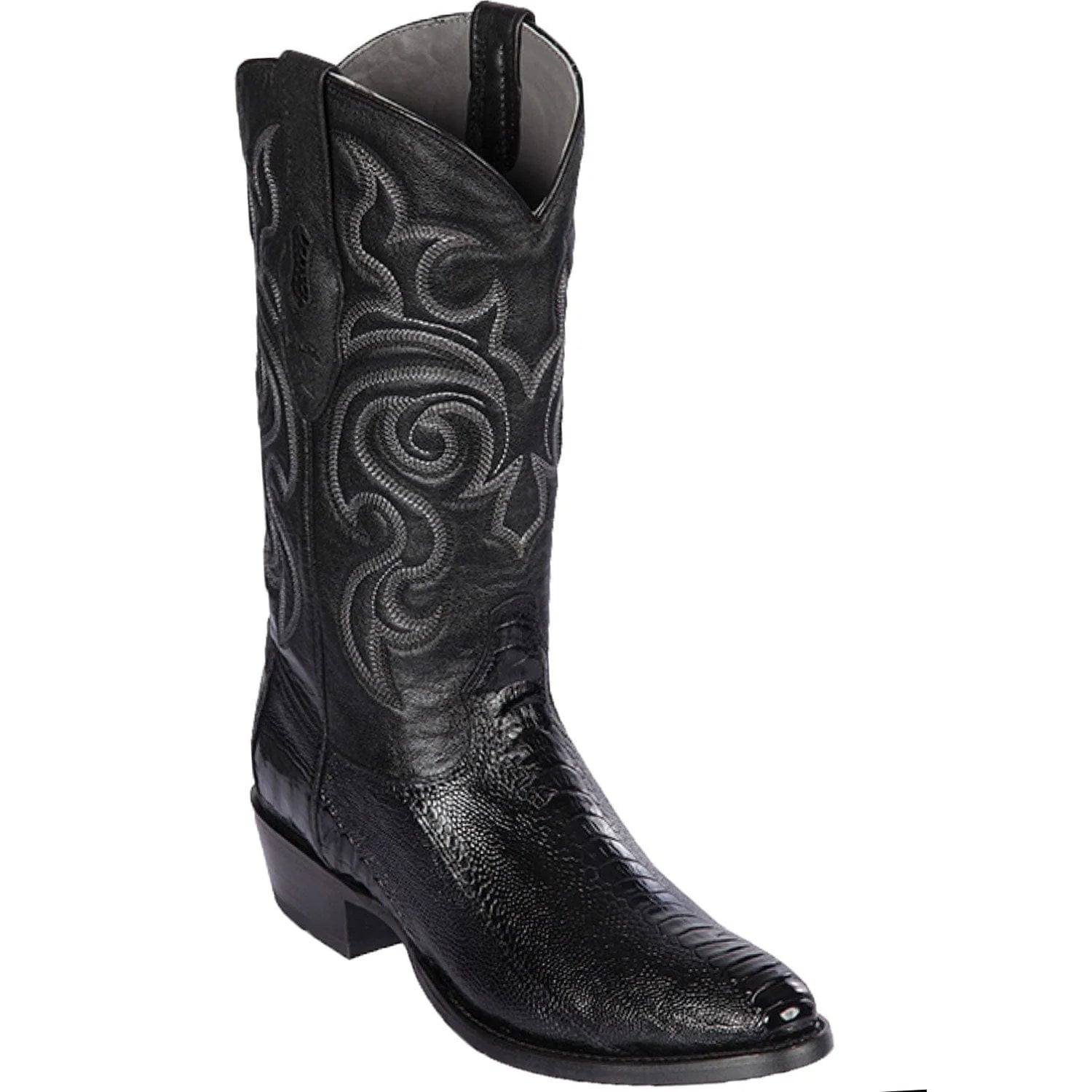 cowboy boots for women with pointed heel for sleek finish-Cowboy boots for quick wearLos Altos 650505 Men's Black Genuine Ostrich Leg Round Toe Cowboy Boots