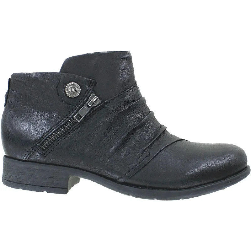 Booties for cozy soles-Women's Earth Ronan Black Brush Off Leather