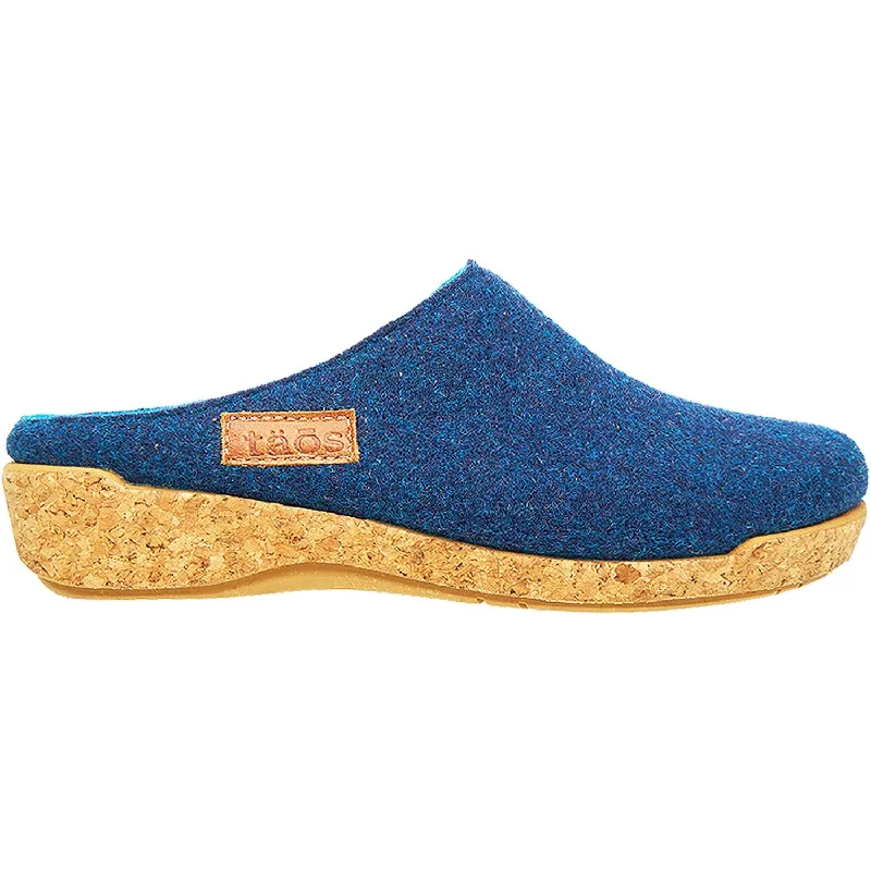 Slippers with closed toeWomen's Taos Woollery Blue Wool