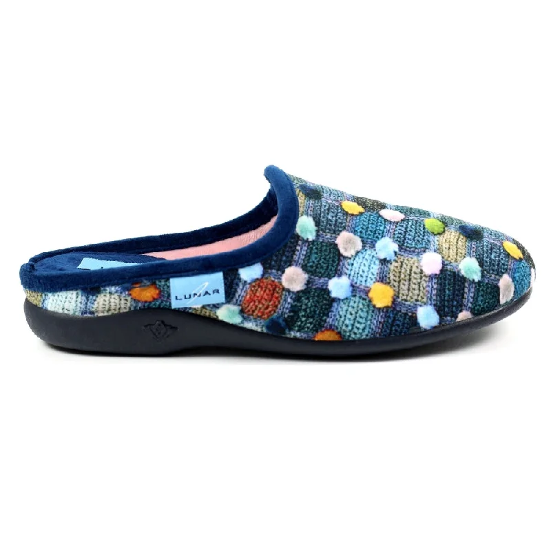 Slippers with stylish paddingLunar KLA096 Crackle Blue Slip On Slippers