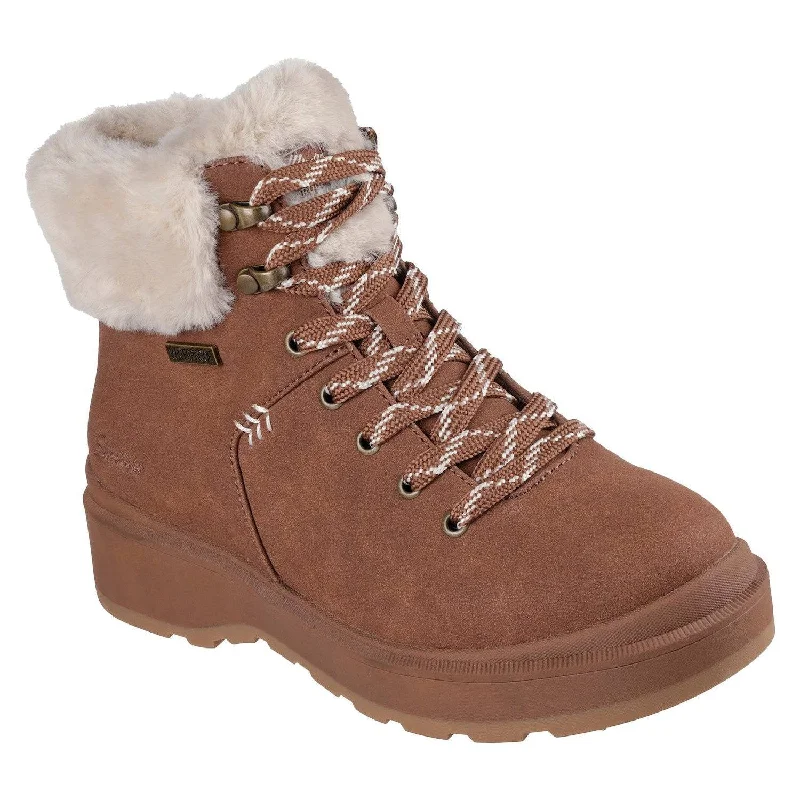 Ankle boots for outdoor trips-Skechers 168087 Park City  Ladies Chestnut Brown Lace Up Ankle Boots