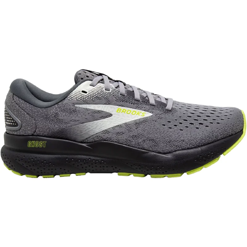 Athletic shoes for marathon fitness-Men's Brooks Ghost 16 Primer/Grey/Lime Mesh