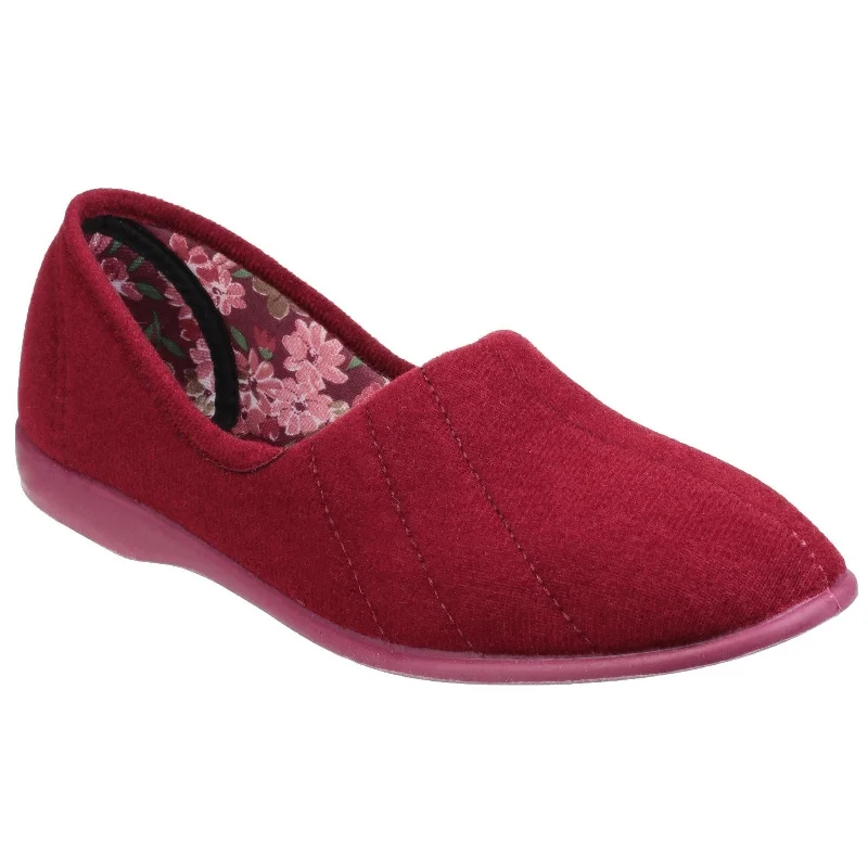 Slippers with trendy comfortGBS Audrey Slipper Ladies  Spanish Red Textile Slip On Slippers