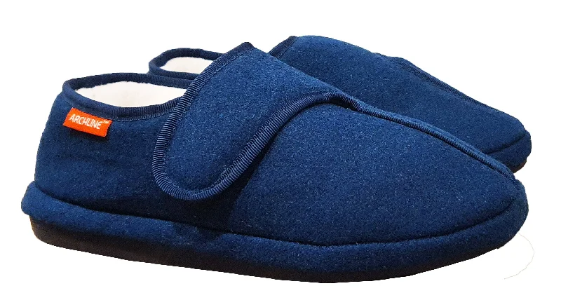 Slippers for modern designArchline Orthotic Slippers Plus – Dark Blue