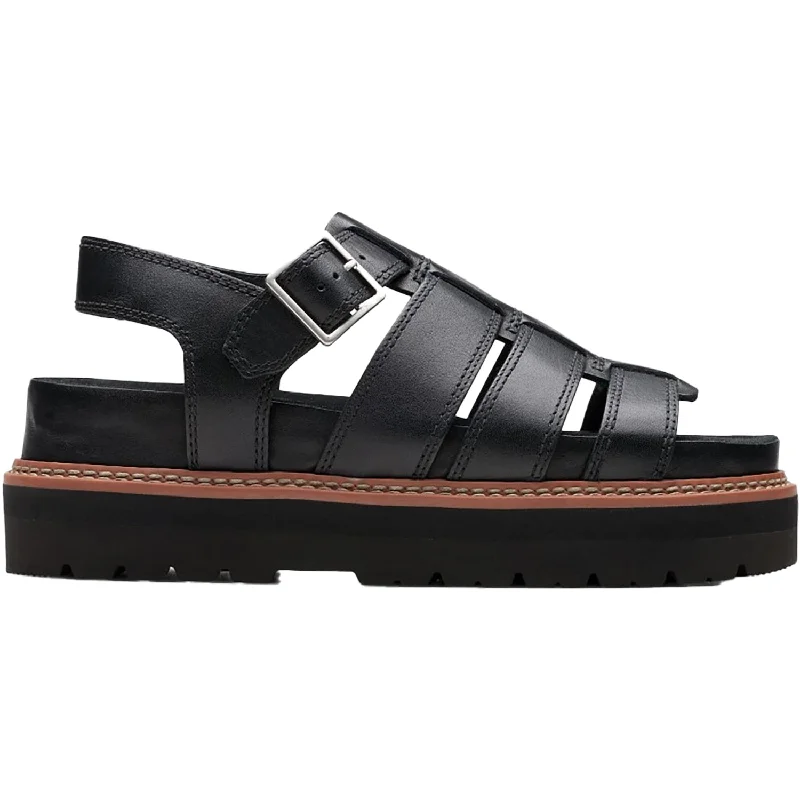 Sandals for mountain hikesWomen's Clarks Orianna Twist Black Leather