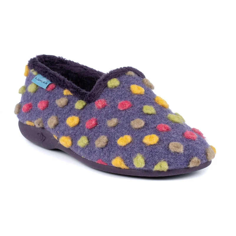 Slippers for cozy relaxationLunar Helix KLA125 Ladies Purple Textile Slip On Slippers