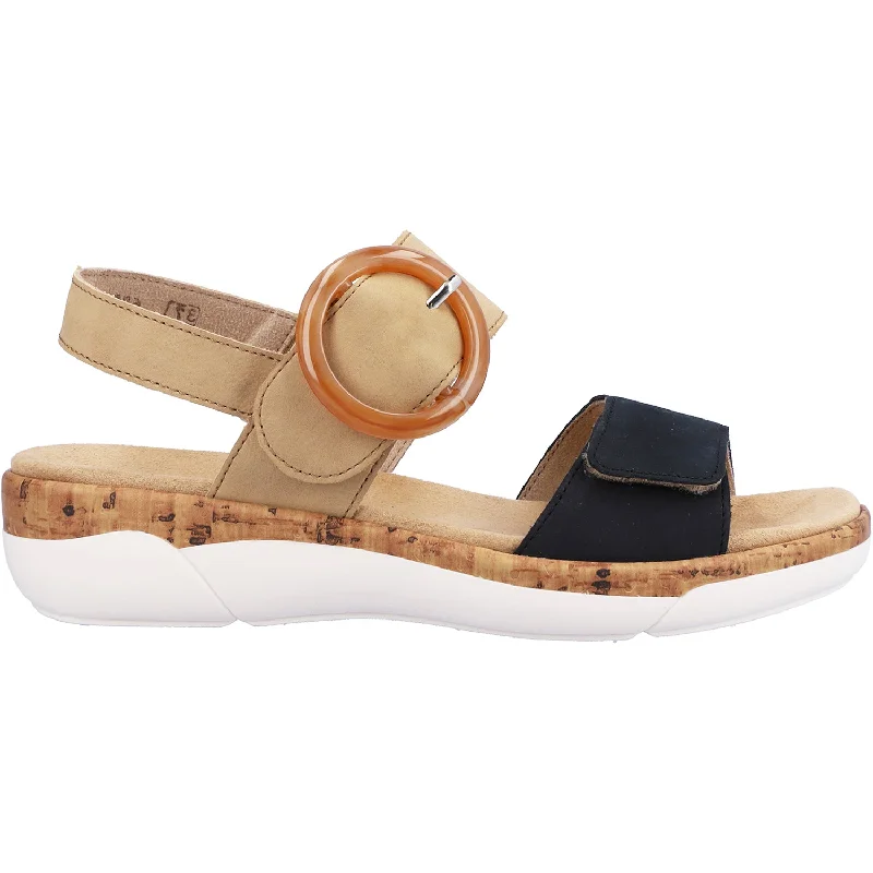 Sandals for narrow feetWomen's Remonte R6853-60 Jocelyn 53 Pazific/Sand Nubuck