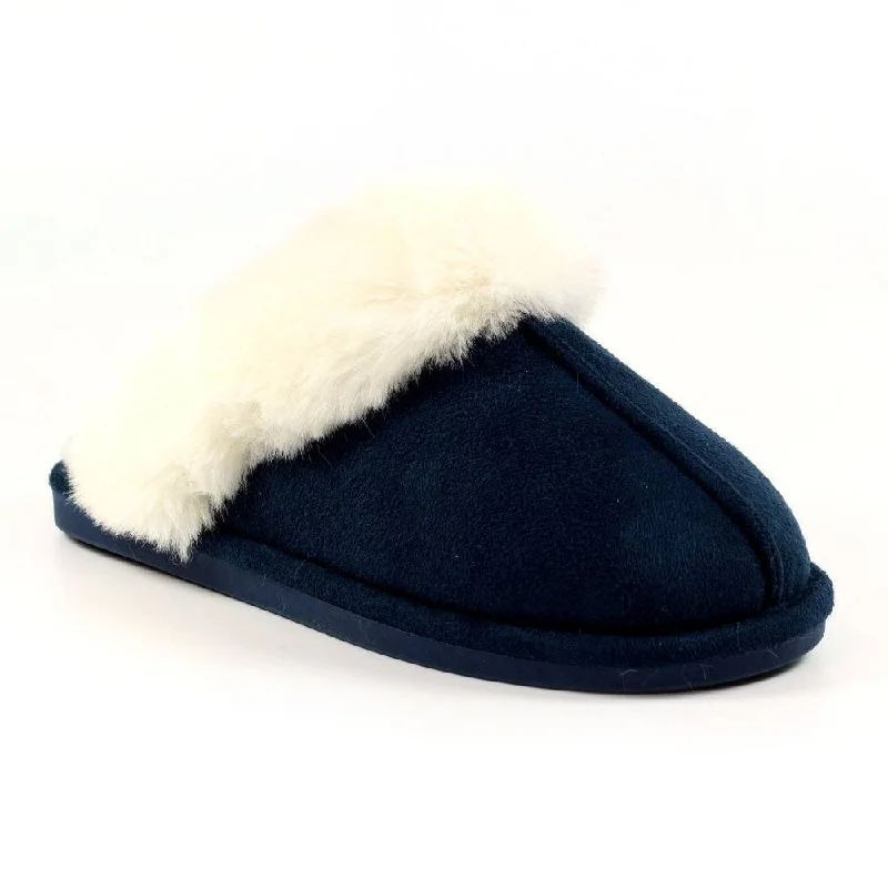 Slippers for home comfortLunar KLB033 Lunar Margarita II Ladies Navy Wool Slip On Slippers