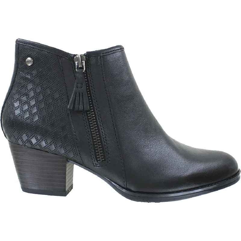 Booties with cool heels-Women's Earth Osprey Black Brush Off Leather