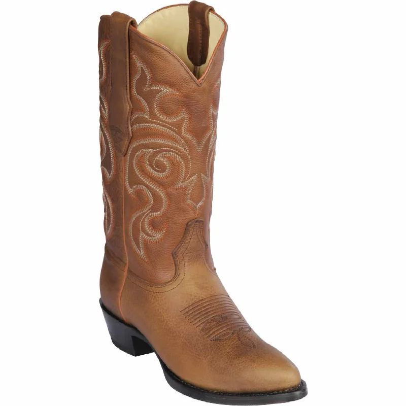 cowboy boots for men with modern heel design for fashion-forward look-Cowboy boots with narrow toeLos Altos 609951 Men's Honey Genuine Medium Round Toe Cowboy Boots