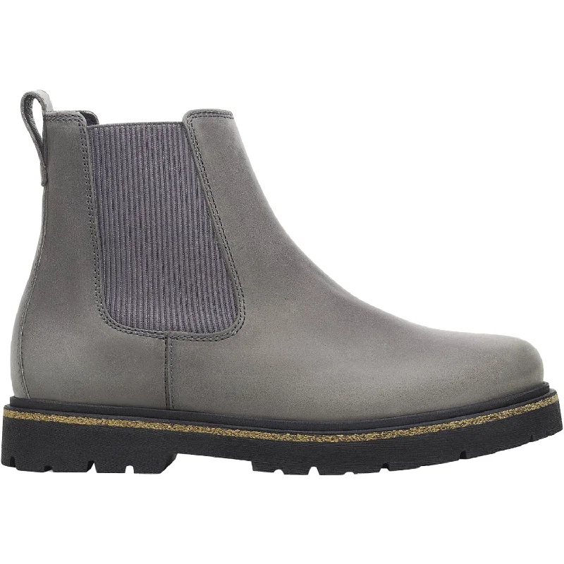 Booties for stylish soles-Women's Birkenstock Highwood Slip On Graphite Nubuck