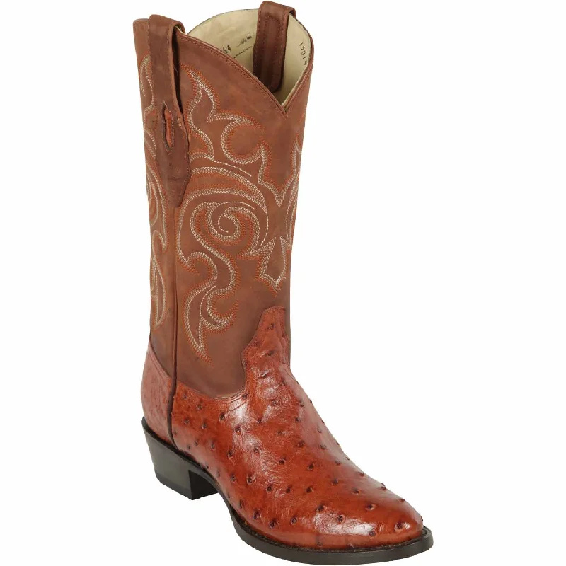 loafers for women with embroidered detailing for added character-Cowboy boots for rainy daysLos Altos 650364 Men's Brandy Genuine Ostrich Round Toe Cowboy Boots