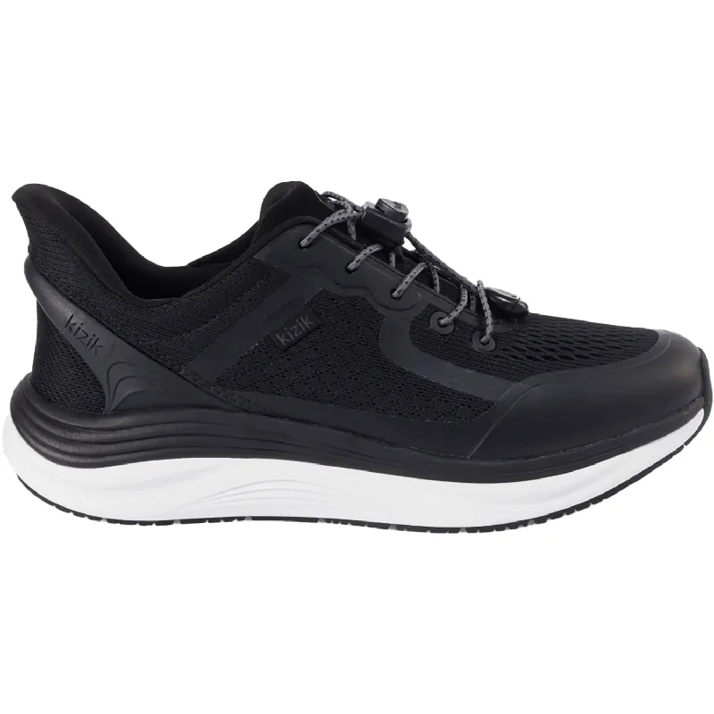 Athletic shoes with flexible comfort-Men's Kizik London Black Mesh