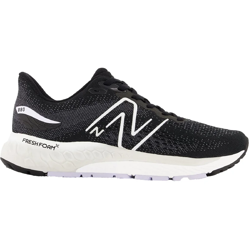 Athletic shoes with cool soles-Women's New Balance Fresh Foam X W880B12 Black/Violet Haze/Steel Mesh